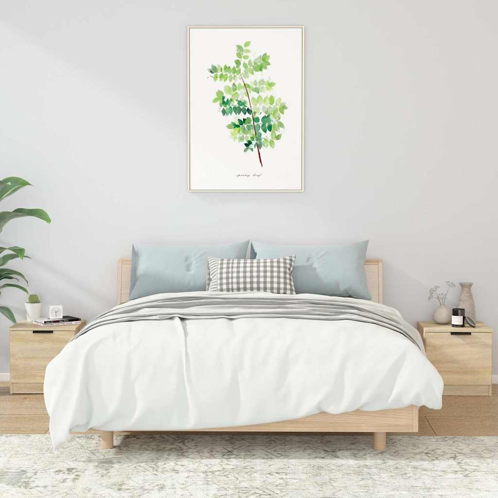 811203 vidaXL Bedside Cabinets 2 pcs Sonoma Oak 40x39x40 cm 1