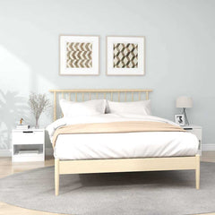vidaXL Bedside Cabinets 2 pcs White Engineered Wood 1