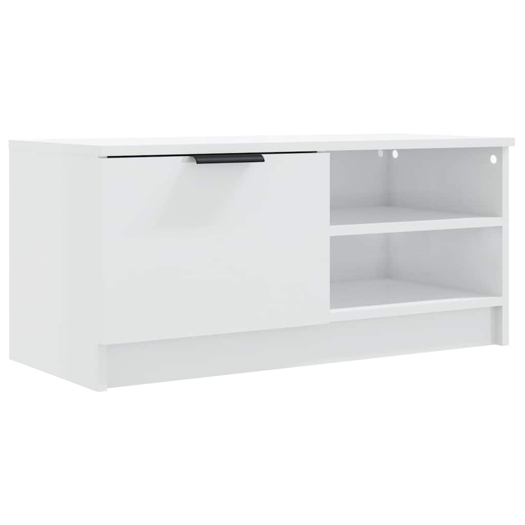 vidaXL TV Cabinet High Gloss White 80x35x36,5 cm Engineered Wood 2