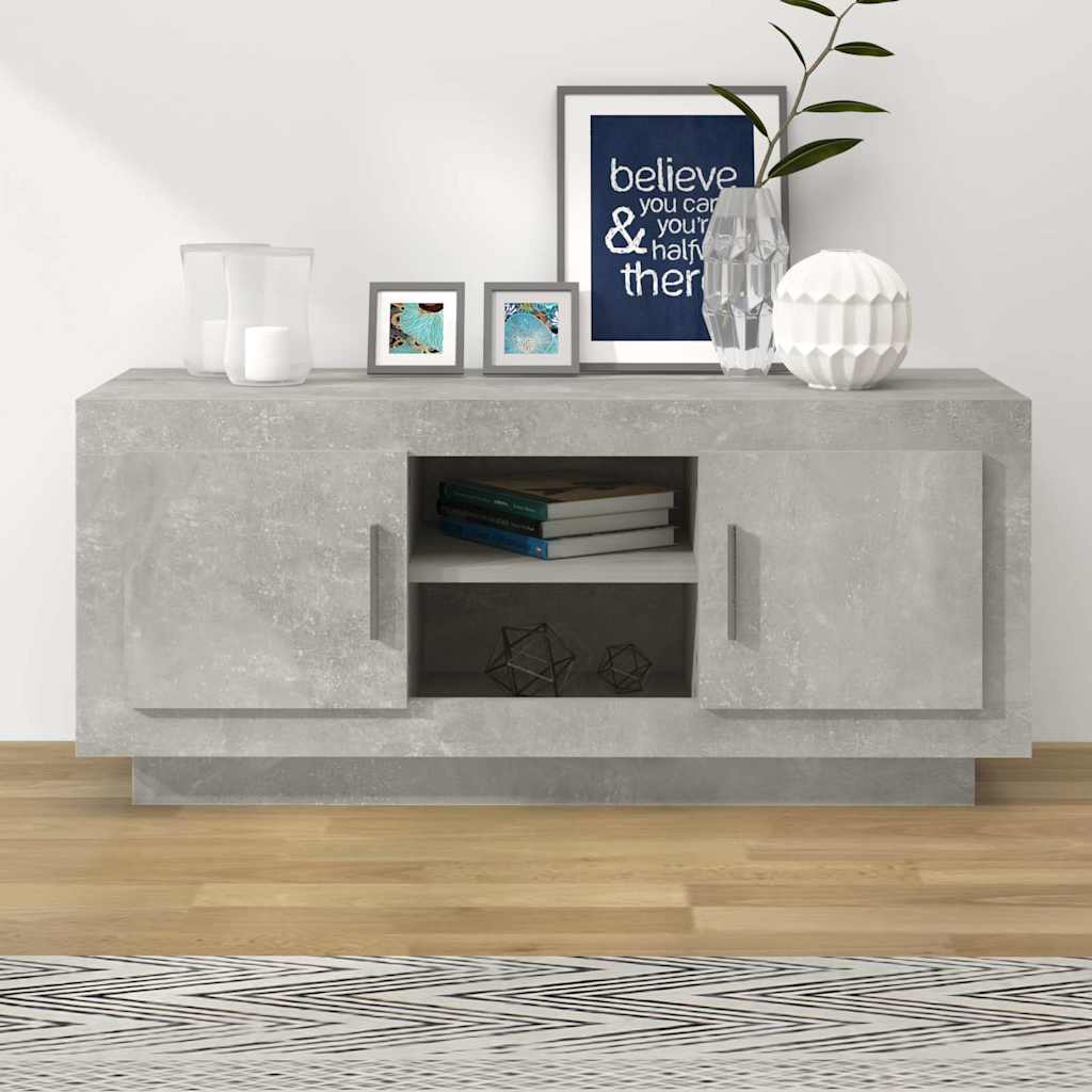 TV Cabinet Engineered Wood in Concrete Grey