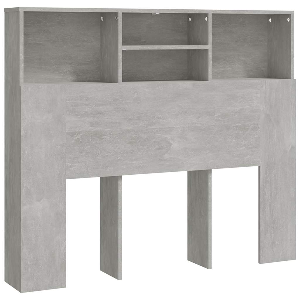 vidaXL Headboard Cabinet | Concrete Grey | Engineered wood | 120 x 19 x 103.5 cm 2