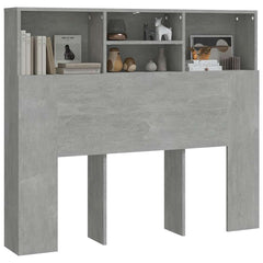 vidaXL Headboard Cabinet | Concrete Grey | Engineered wood | 120 x 19 x 103.5 cm 4