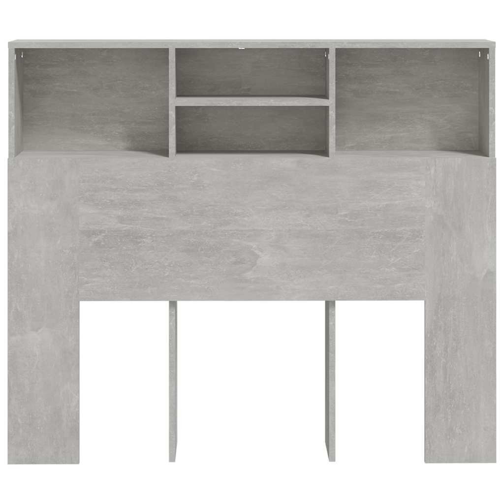 vidaXL Headboard Cabinet | Concrete Grey | Engineered wood | 120 x 19 x 103.5 cm 5