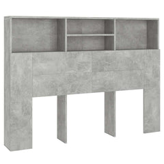 vidaXL Headboard Cabinet | Concrete Grey | Engineered wood | Medium 2