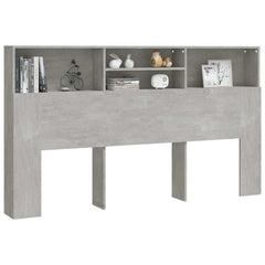 Headboard Cabinet 180x19x103.5 cm Concrete grey