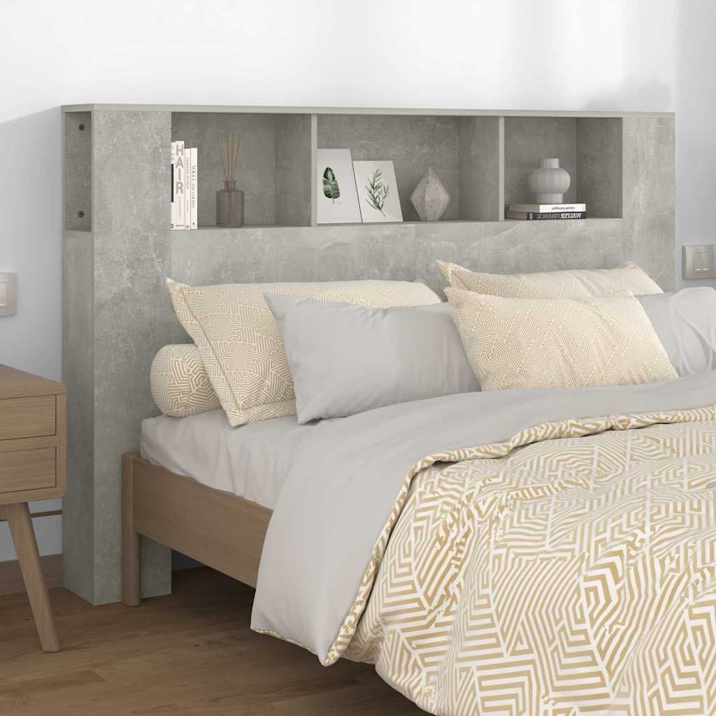 Headboard Cabinet 160x18.5x104.5 cm 160 cm Concrete grey