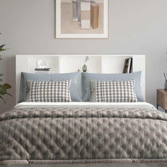 vidaXL Headboard Cabinet White 180x18.5x104.5 cm 3