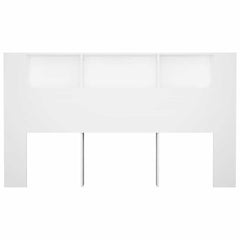 vidaXL Headboard Cabinet White 180x18.5x104.5 cm 4