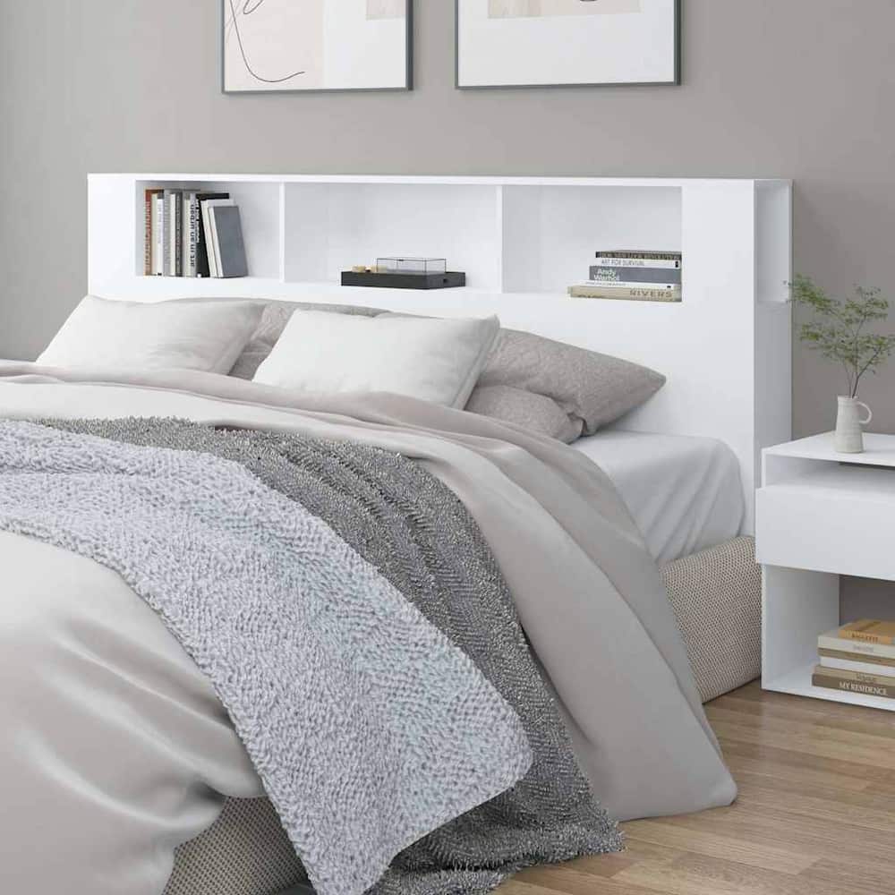Headboard Cabinet 200x18.5x104.5 cm 200 cm White