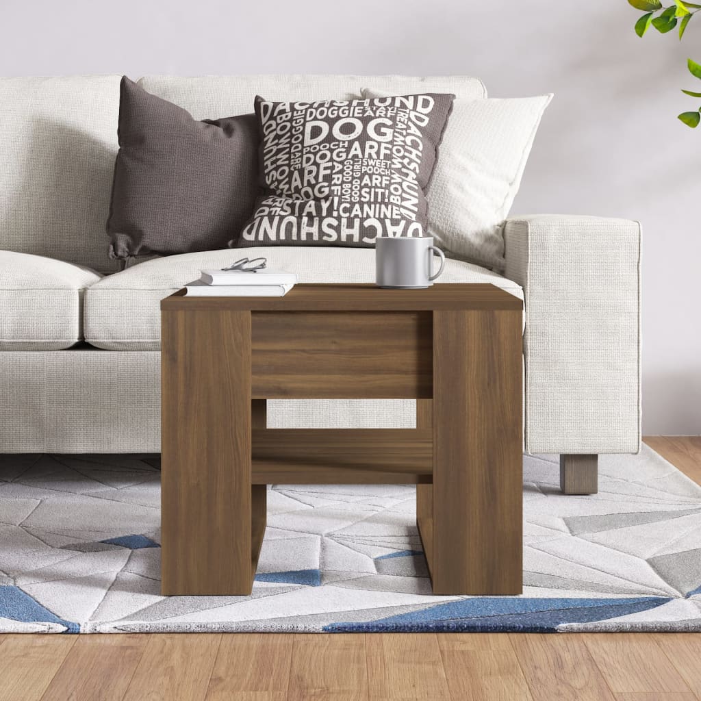 vidaXL Coffee Table | Brown Oak | Engineered Wood | 55.5 x 55 x 45 cm 5