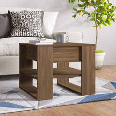vidaXL Coffee Table | Brown Oak | Engineered Wood | 55.5 x 55 x 45 cm 1