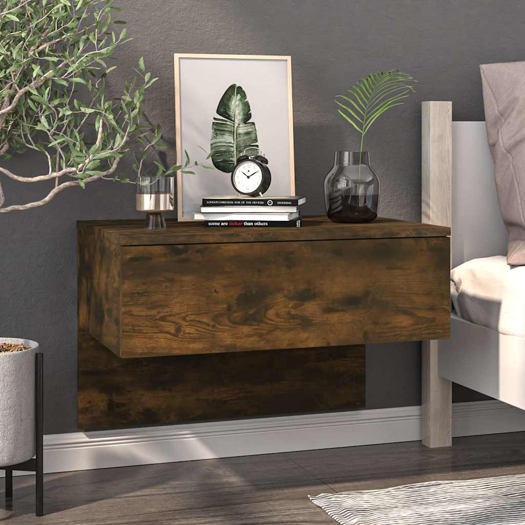 vidaXL Wall-mounted Bedside Cabinets 2 pcs Smoked Oak 3