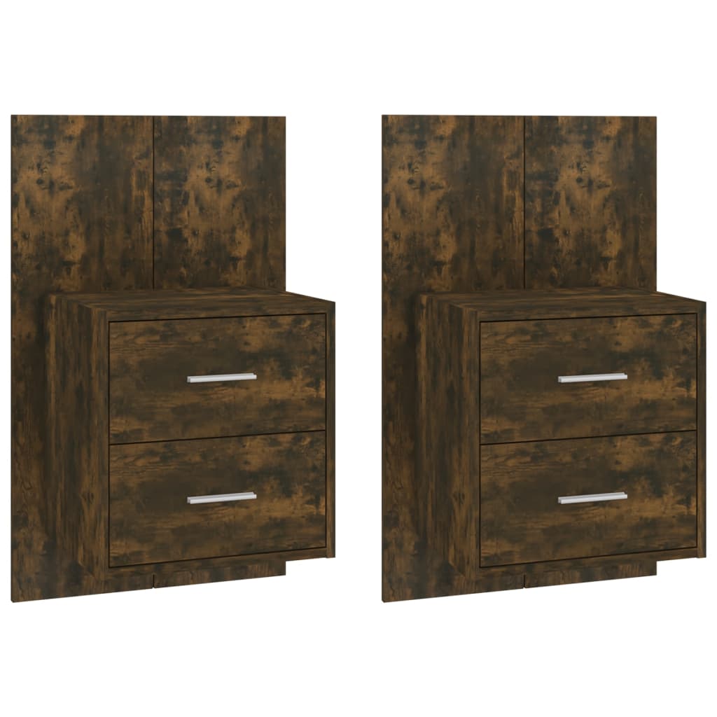 vidaXL Wall-mounted Bedside Cabinets 2 pcs Smoked Oak 2