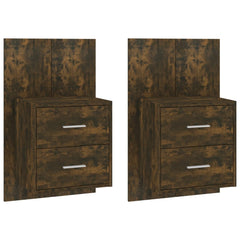 vidaXL Wall-mounted Bedside Cabinets 2 pcs Smoked Oak 2