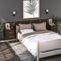 vidaXL Wall-mounted Bedside Cabinets 2 pcs Smoked Oak 1
