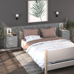 vidaXL Wall-mounted Bedside Cabinets 2 pcs Grey Sonoma 1
