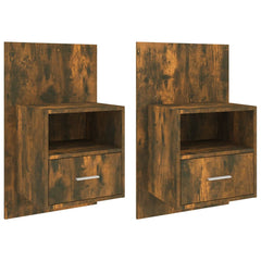 vidaXL Wall-mounted Bedside Cabinets 2 pcs Smoked Oak 2