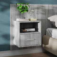 vidaXL Wall-mounted Bedside Cabinets 2 pcs Grey Sonoma 3