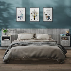 vidaXL Wall-mounted Bedside Cabinets 2 pcs Grey Sonoma 1