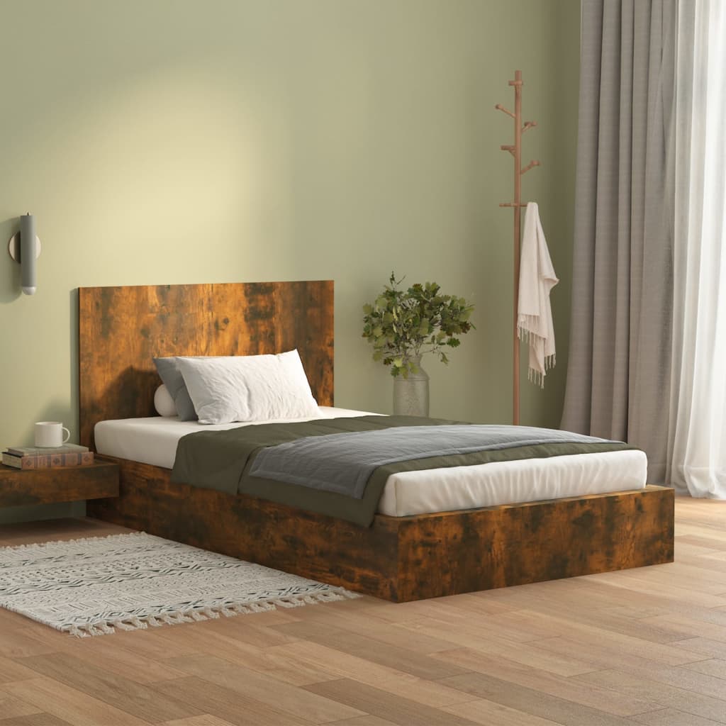 vidaXL Bed Headboard Smoked Oak 120x1,5x80 cm Engineered Wood 3
