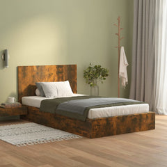 vidaXL Bed Headboard Smoked Oak 120x1,5x80 cm Engineered Wood 3