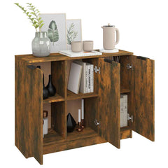 vidaXL Sideboard Smoked Oak 90.5x30x70 cm Engineered Wood 4