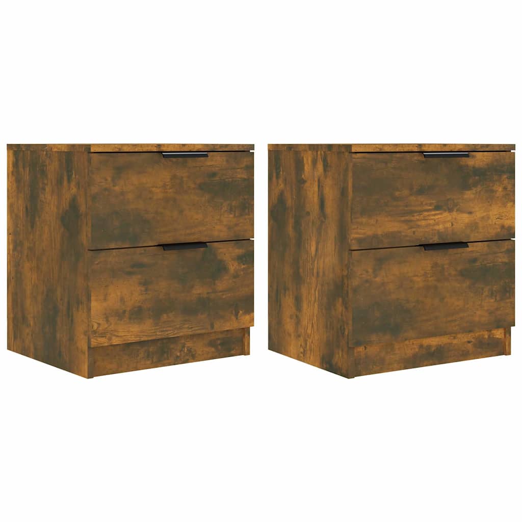 vidaXL Bedside Cabinets 2 pcs Smoked Oak Engineered Wood 2