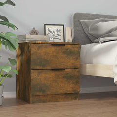 vidaXL Bedside Cabinets 2 pcs Smoked Oak Engineered Wood 3