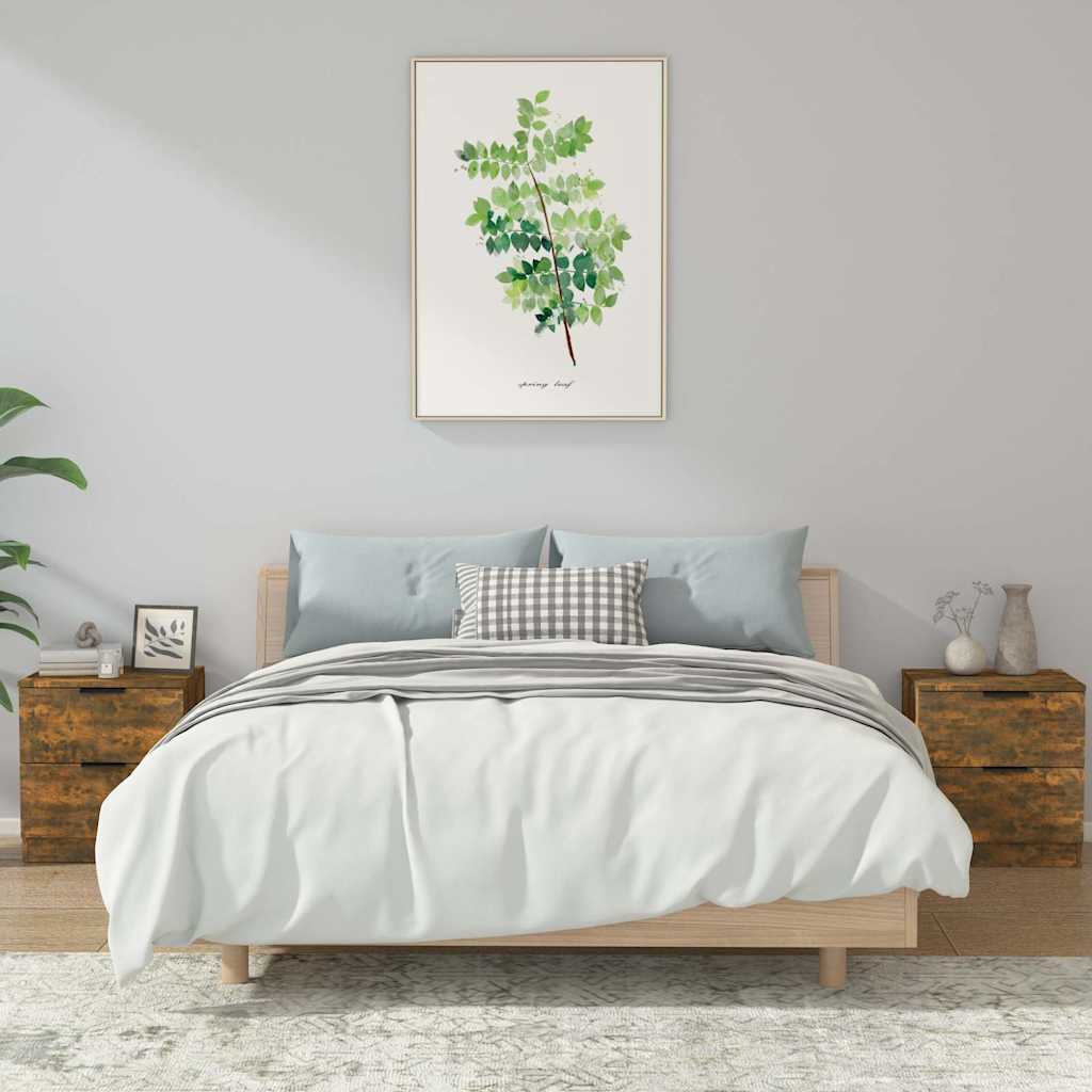 vidaXL Bedside Cabinets 2 pcs Smoked Oak Engineered Wood 1