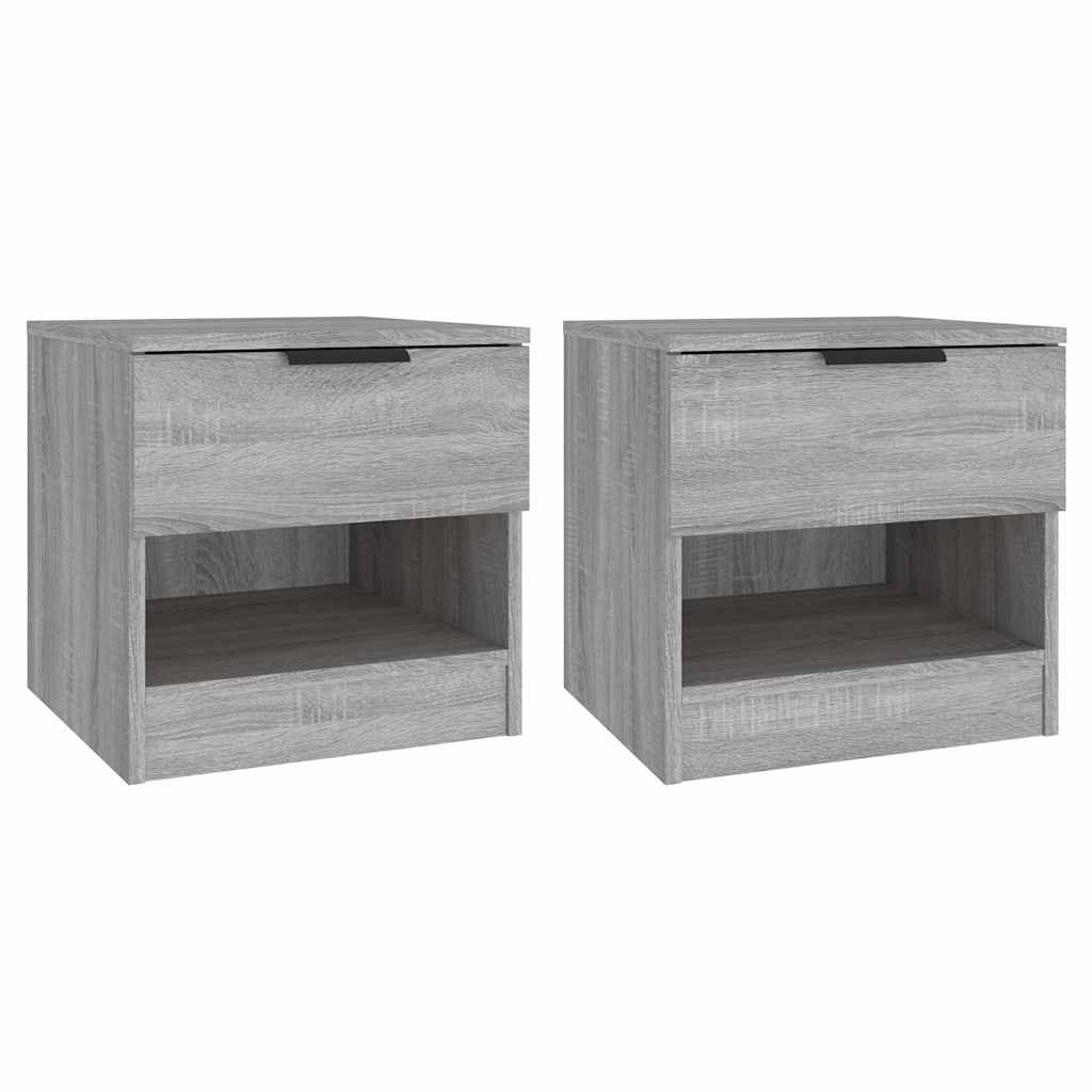 vidaXL Bedside Cabinets 2 pcs Grey Sonoma Engineered Wood 2