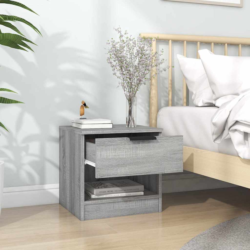 vidaXL Bedside Cabinets 2 pcs Grey Sonoma Engineered Wood 3