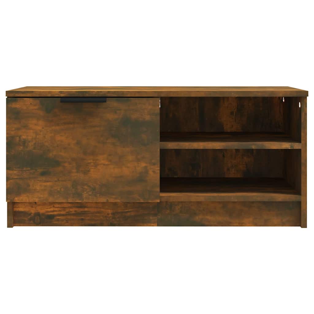 vidaXL TV Cabinet Smoked Oak 80x35x36,5 cm Engineered Wood 4