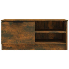 vidaXL TV Cabinet Smoked Oak 80x35x36,5 cm Engineered Wood 4