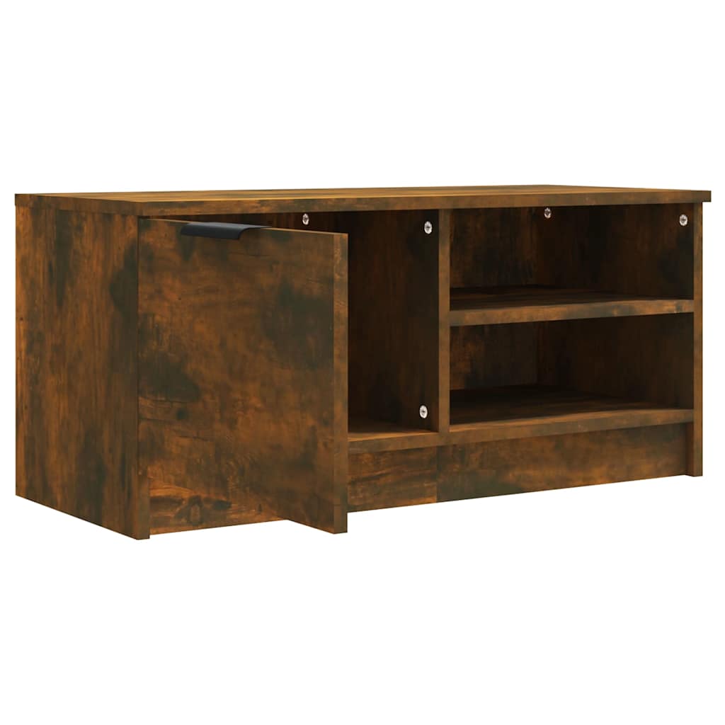vidaXL TV Cabinet Smoked Oak 80x35x36,5 cm Engineered Wood 5