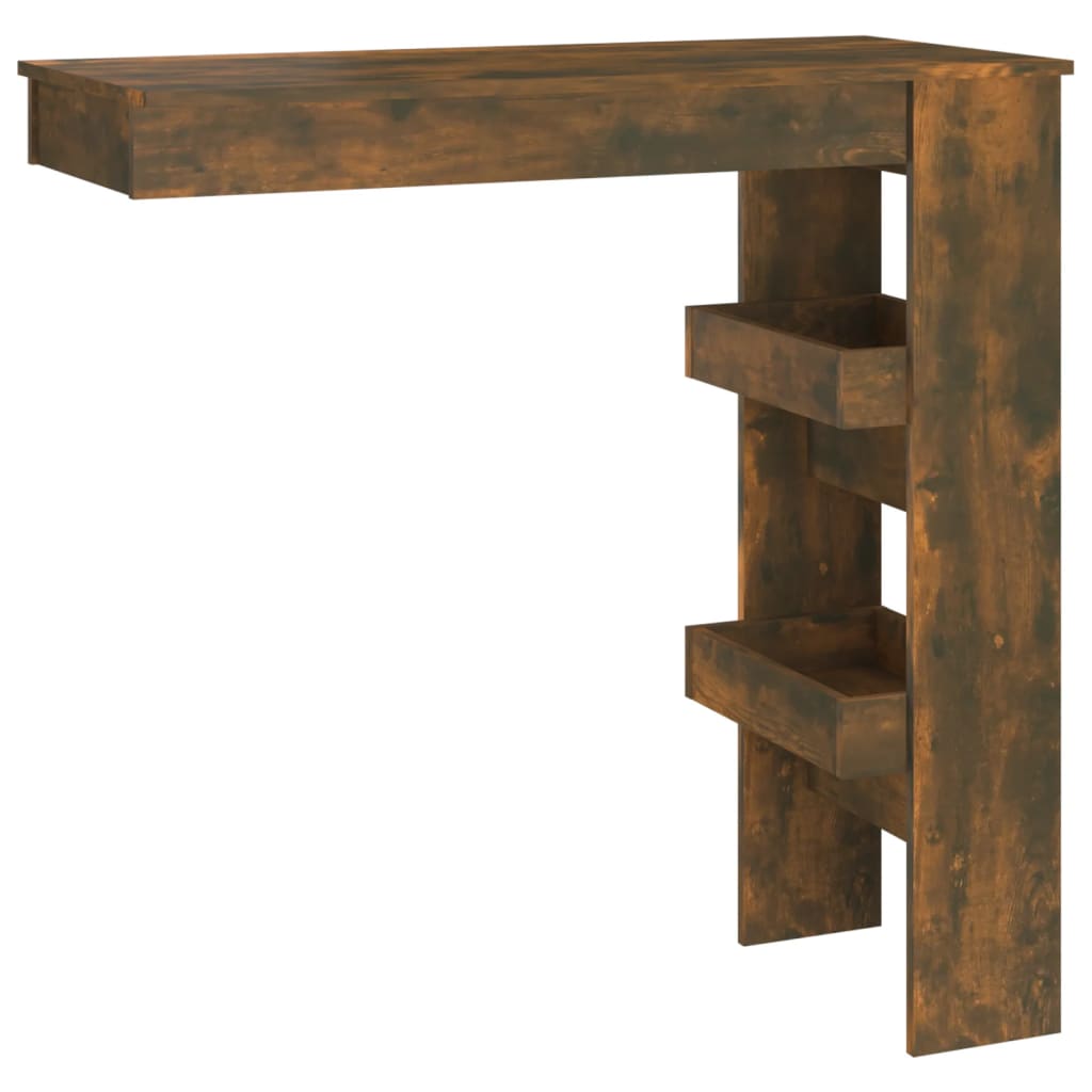 vidaXL Wall Bar Table Smoked Oak 102x45x103.5 cm Engineered Wood 2