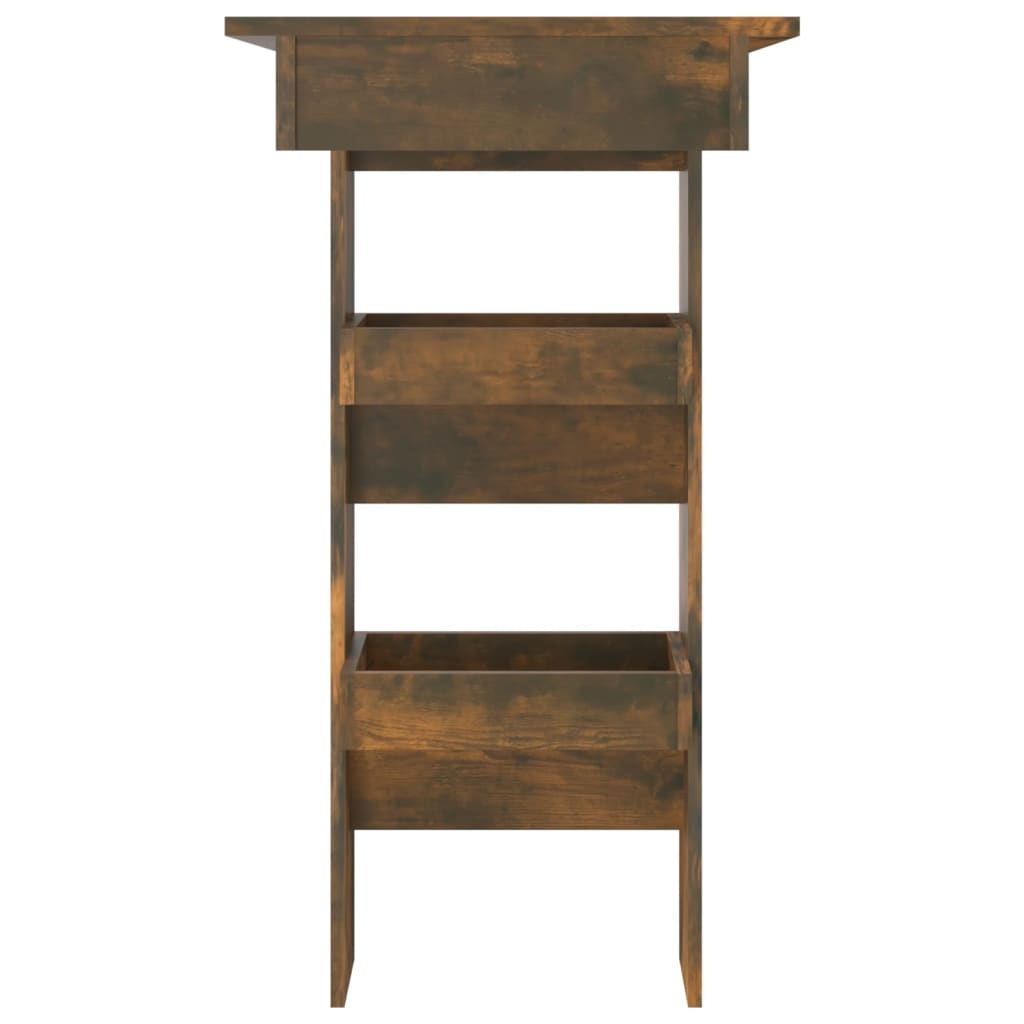 vidaXL Wall Bar Table Smoked Oak 102x45x103.5 cm Engineered Wood 4