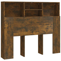 vidaXL Headboard Cabinet | Smoked Oak | Engineered Wood | 120 cm wide 2
