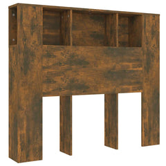 vidaXL Headboard Cabinet Smoked Oak 120x18.5x102.5 cm 2