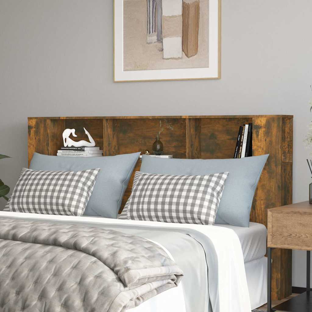 Headboard Cabinet 180x18.5x104.5 cm 180 cm Smoked oak
