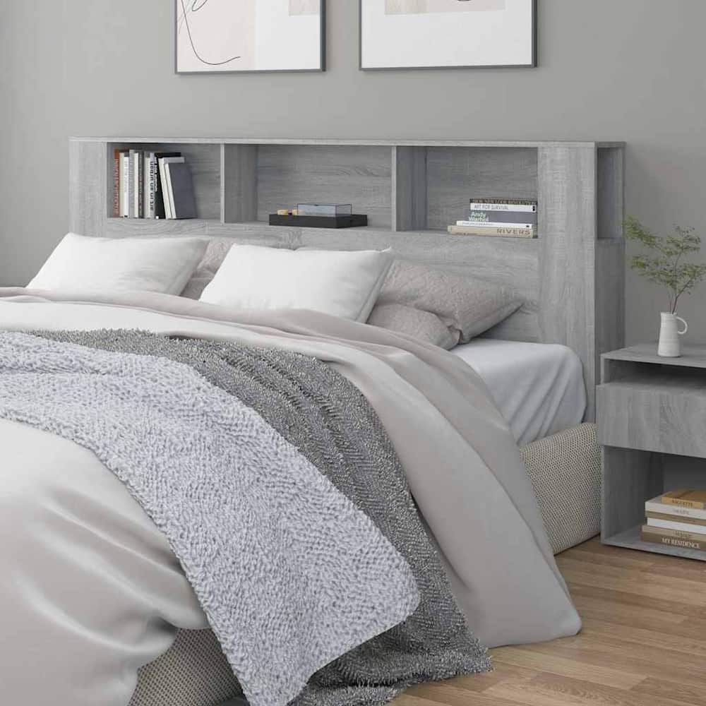 Headboard Cabinet 200x18.5x104.5 cm 200 cm Grey sonoma
