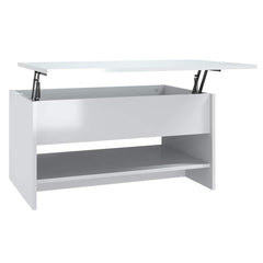 vidaXL Coffee Table | High gloss white | Engineered wood | 80 x 50 x 40 cm 2