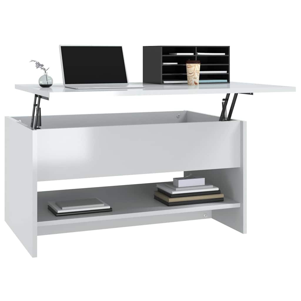 vidaXL Coffee Table | High gloss white | Engineered wood | 80 x 50 x 40 cm 4