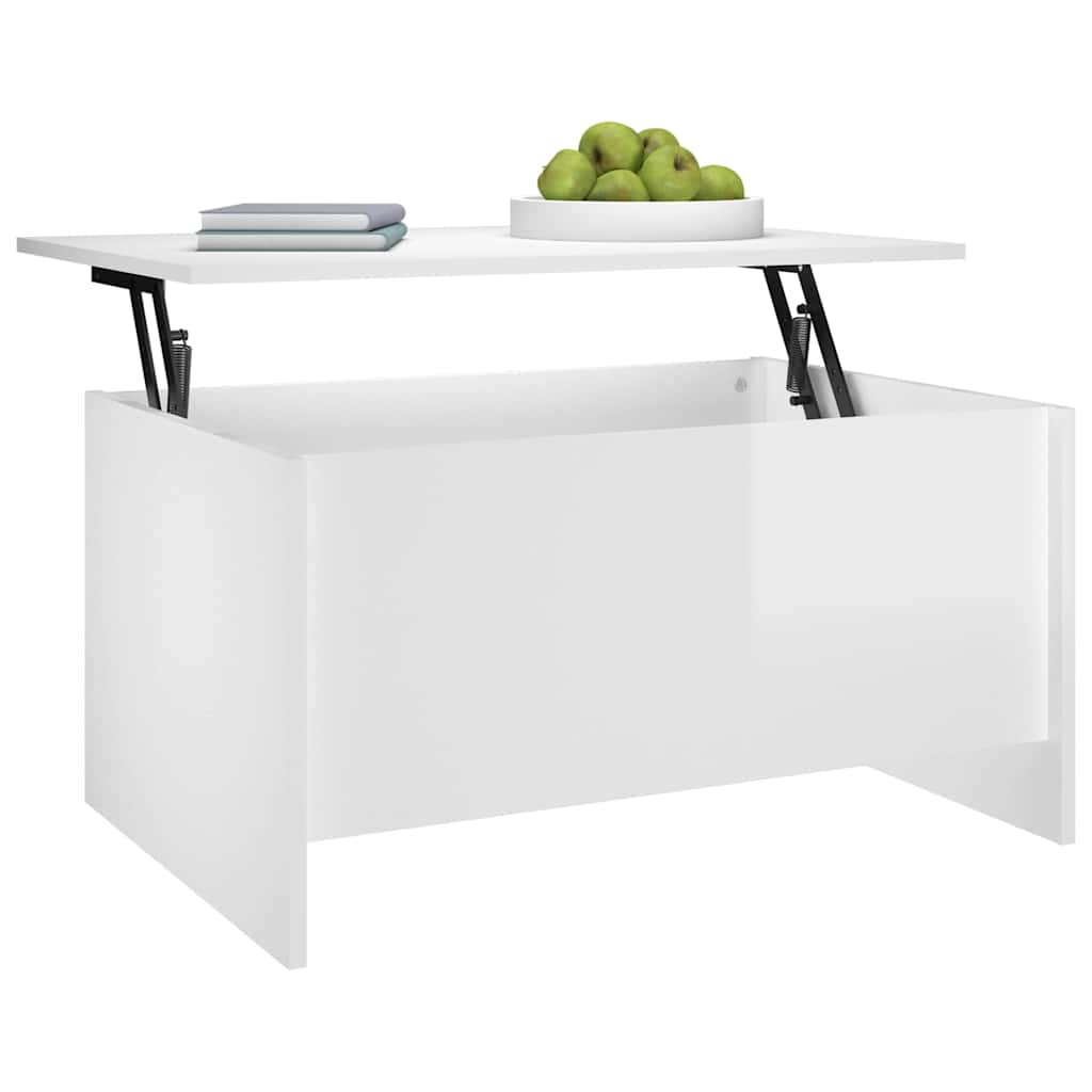 vidaXL Coffee Table | High gloss white | Engineered wood | 80x55.5x41.5 cm 6