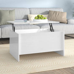 vidaXL Coffee Table | High gloss white | Engineered wood | 80x55.5x41.5 cm 1