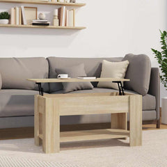 Coffee Table 101x49x52 cm Engineered Wood Sonoma oak