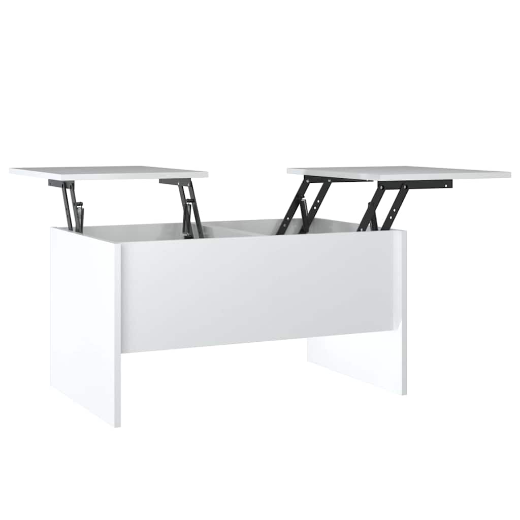Coffee Table 80x50x42,5 cm Engineered Wood Width 80 cm High gloss white 50 cm