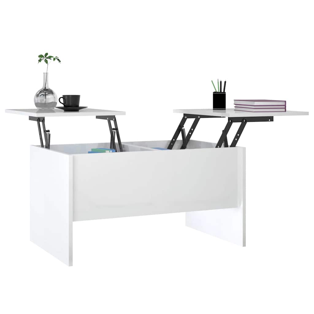 vidaXL Coffee Table | High gloss white | Engineered wood | Medium 4