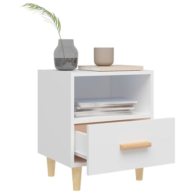 Bedside Cabinet White 40x35x47 cm