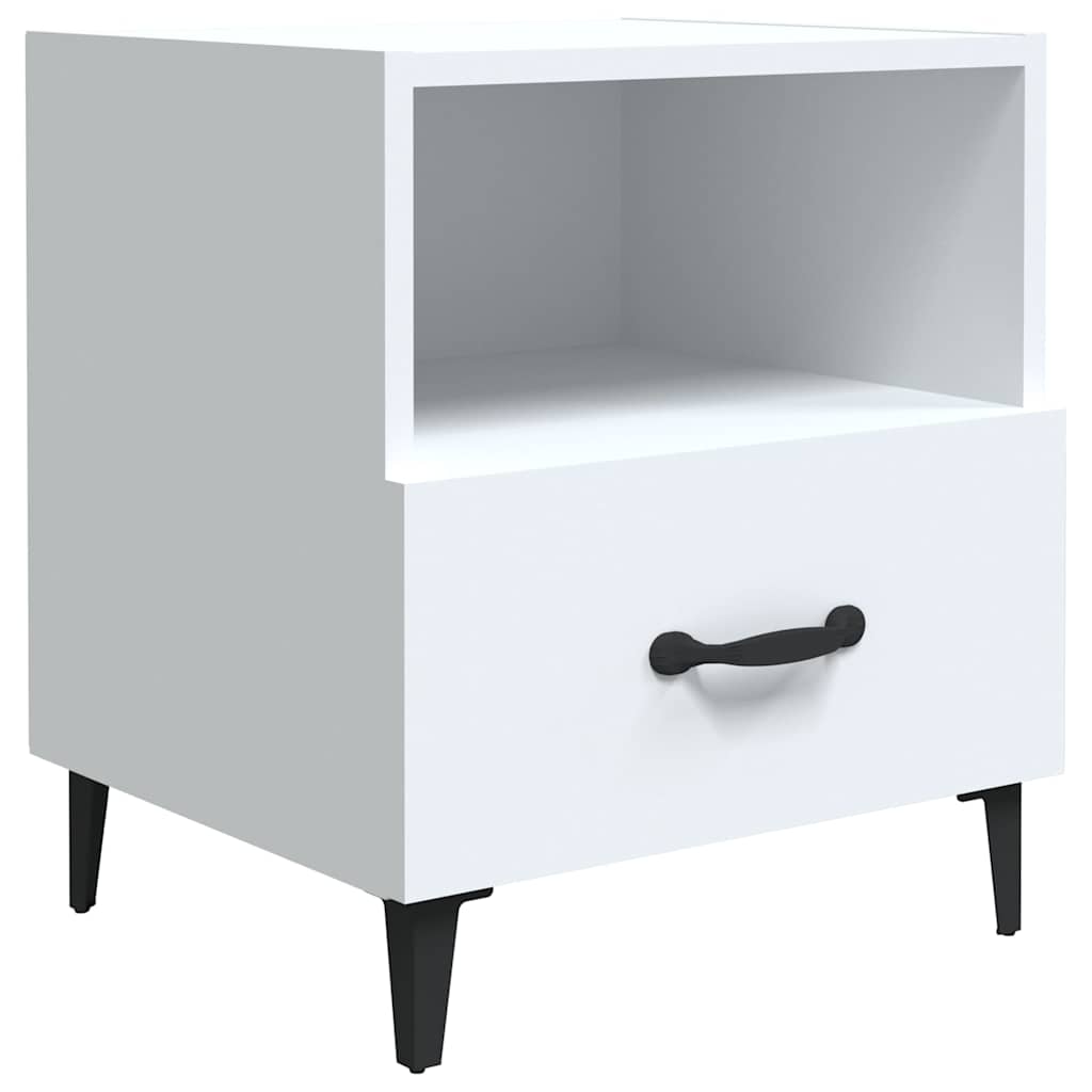 vidaXL Bedside Cabinet White Engineered Wood 2