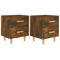 vidaXL Bed Cabinet | Set of 2 | Smoked Oak 2